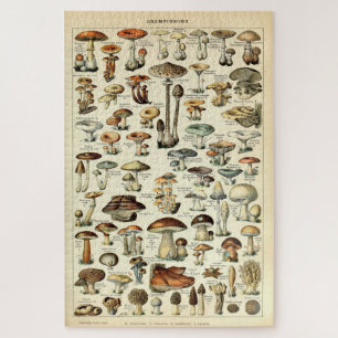 Vintage 1909 Mushroom Art by Adolphe Millot Jigsaw Puzzle