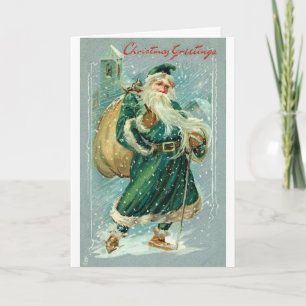 Vintage 1909 Santa Christmas Holiday Card