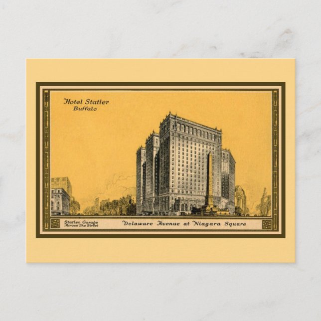 Vintage 1910 (first) Hotel Statler Buffalo NY Postcard (Front)