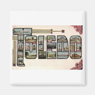 Vintage 1910 TOLEDO, OH Large Letter Design Magnet
