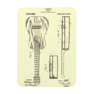 Vintage 1911 Acoustic Guitar Patent Magnet