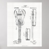 Vintage 1911 Guitar Patent Illustration
