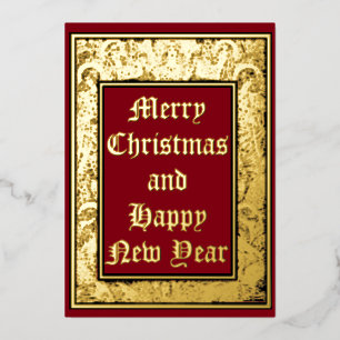 Vintage 1912 Christmas Angels Border Foil Holiday Card