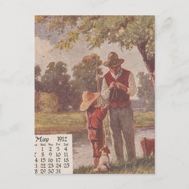 Vintage 1912 Fishing Postcard (Front)