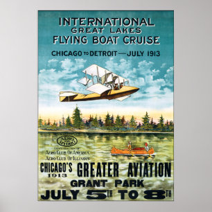 Vintage 1913 Flying Boat Cruise Poster