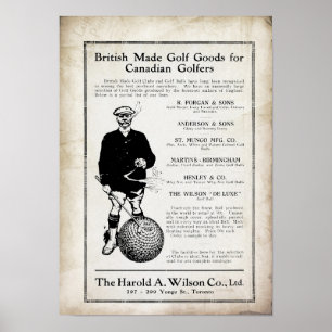 Vintage 1915 British Made Golf Print