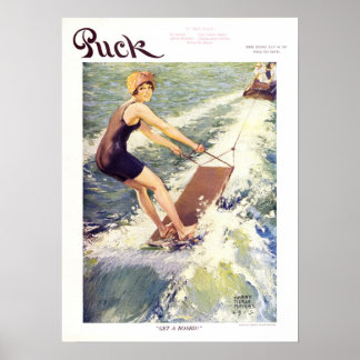 Vintage 1915 Puck Magazine Cover, Beach Poster