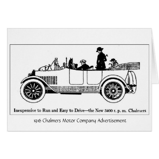 Vintage 1916 Chalmers Motor Co., (Front Horizontal)