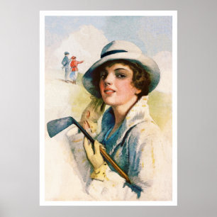 Vintage 1916 Golf Watercolour Print