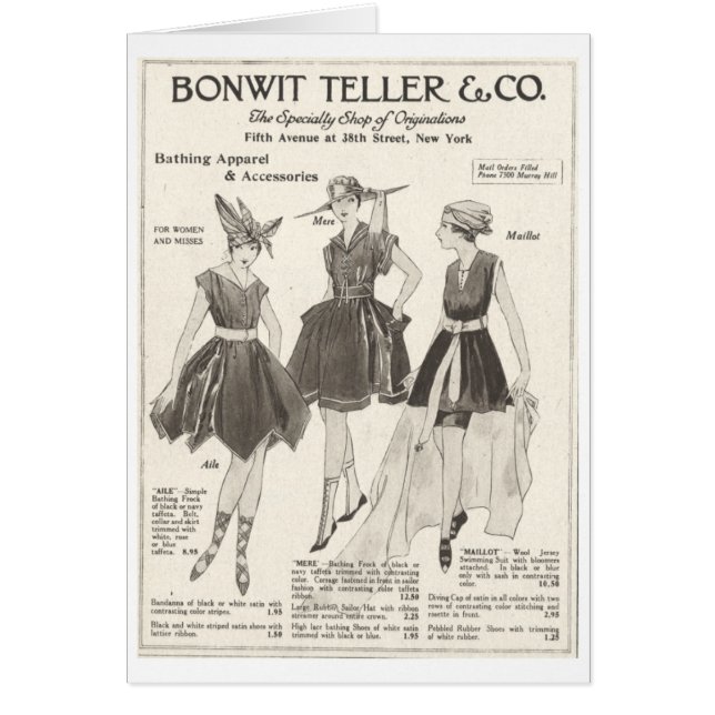 Vintage 1916 Women's Bathing Apparel, (Front)