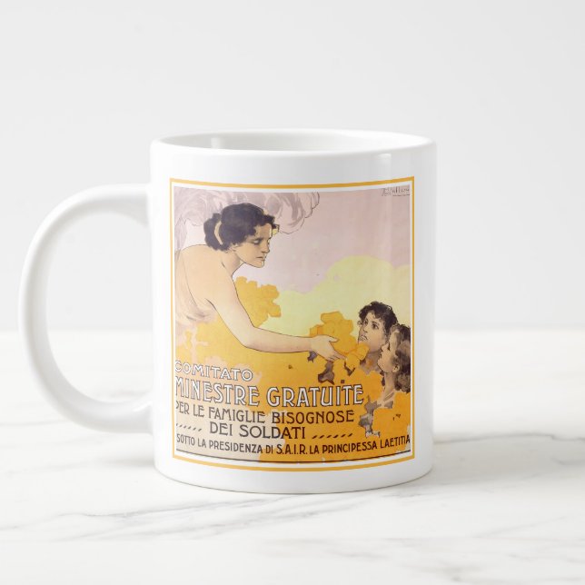Vintage 1917 Italian Poster Large Coffee Mug (Left)