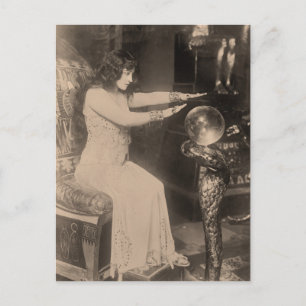 Vintage 1920 Crystal Ball Fortune Teller Photo Postcard