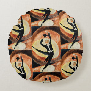 Vintage 1920 In Vaudeville Dancer Charles Demuth Round Cushion