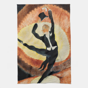 Vintage 1920 In Vaudeville Dancer Charles Demuth Tea Towel