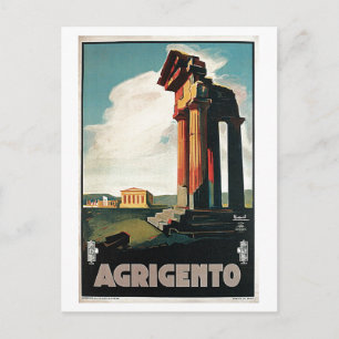 Vintage 1920s Agrigento Italian travel Postcard