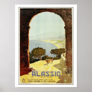 Vintage 1920s Alassio Italian travel poster