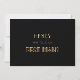 Vintage 1920s art deco best man proposal card