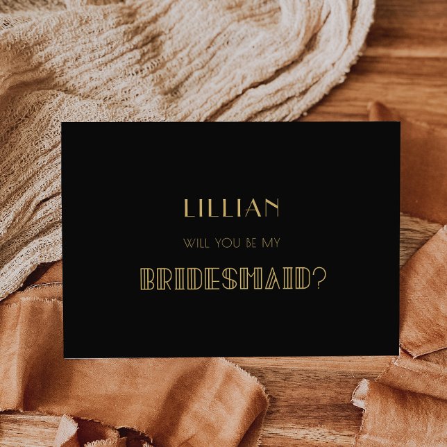 Vintage 1920s art deco bridesmaid proposal card (Creator Uploaded)