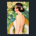 Vintage 1920's Art Deco Flapper Beautiful Lady Poster<br><div class="desc">A Vintage 1920's Art Deco Flapper illustration of a  Beautiful Lady in the fashion dress of the timeless Art Deco era.</div>