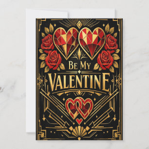 Vintage 1920s Art Deco Floral Valentine's Day Card