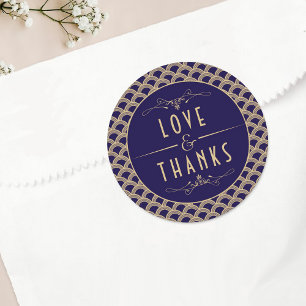 Vintage 1920's Art Deco Gatsby Wedding Collection Classic Round Sticker