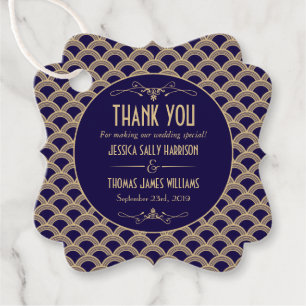 Vintage 1920's Art Deco Gatsby Wedding Collection Favour Tags