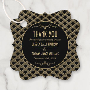 Vintage 1920's Art Deco Gatsby Wedding Collection Favour Tags
