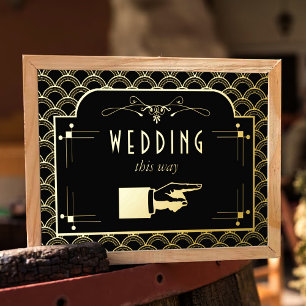 Vintage 1920's Art Deco Gatsby Wedding Collection Foil Prints