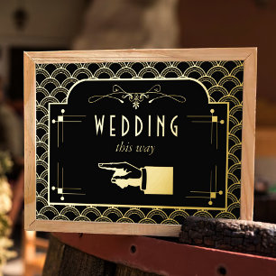 Vintage 1920's Art Deco Gatsby Wedding Collection Foil Prints