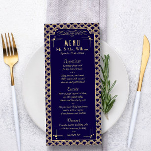 Vintage 1920's Art Deco Gatsby Wedding Collection Menu