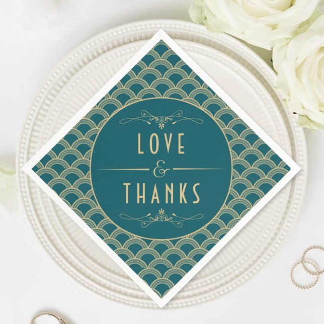 Vintage 1920's Art Deco Gatsby Wedding Collection Napkin (Creator Uploaded)