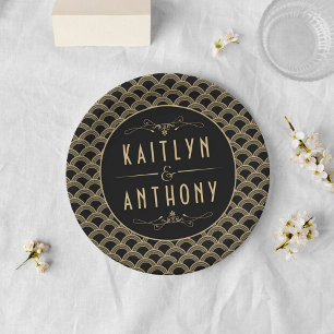 Vintage 1920's Art Deco Gatsby Wedding Collection Paper Plate