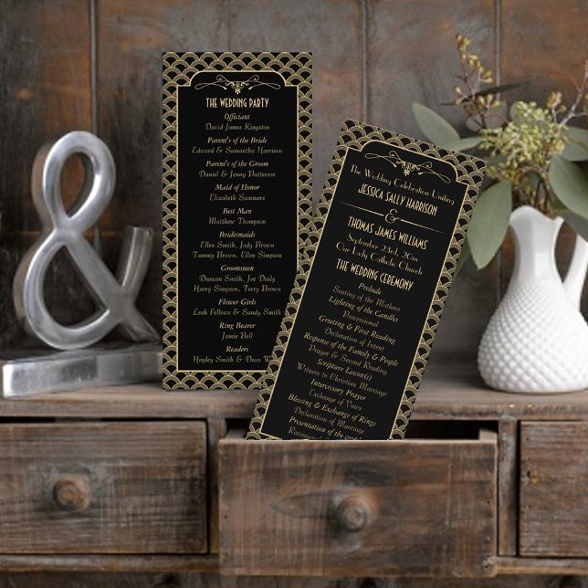 Vintage 1920's Art Deco Gatsby Wedding Collection Programme (Creator Uploaded)