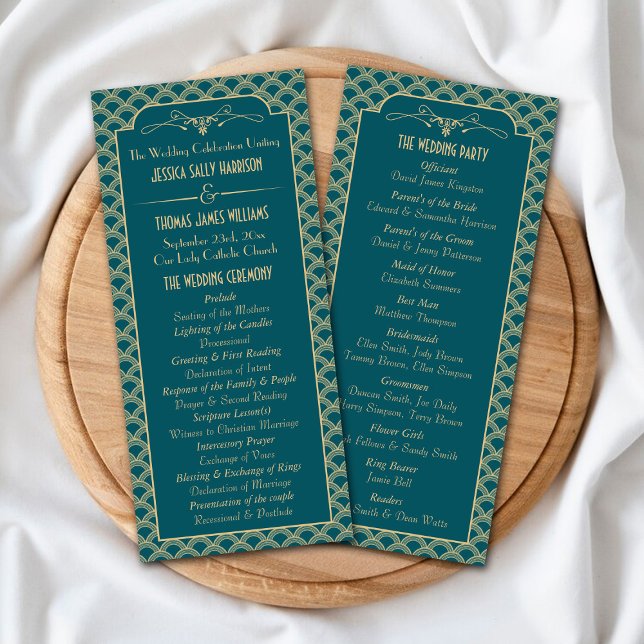 Vintage 1920's Art Deco Gatsby Wedding Collection Programme (Creator Uploaded)