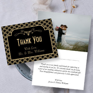 Vintage 1920's Art Deco Gatsby Wedding Collection Thank You Card
