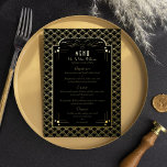 Vintage 1920's Art Deco Gatsby Wedding Menu<br><div class="desc">Celebrate in style with these elegant and vintage 1920's style real foil pressed menu cards. The wording is easy to personalise and your dinner guests will be thrilled when they receive these super stylish menus. Matching wedding items can be found in the collection.</div>