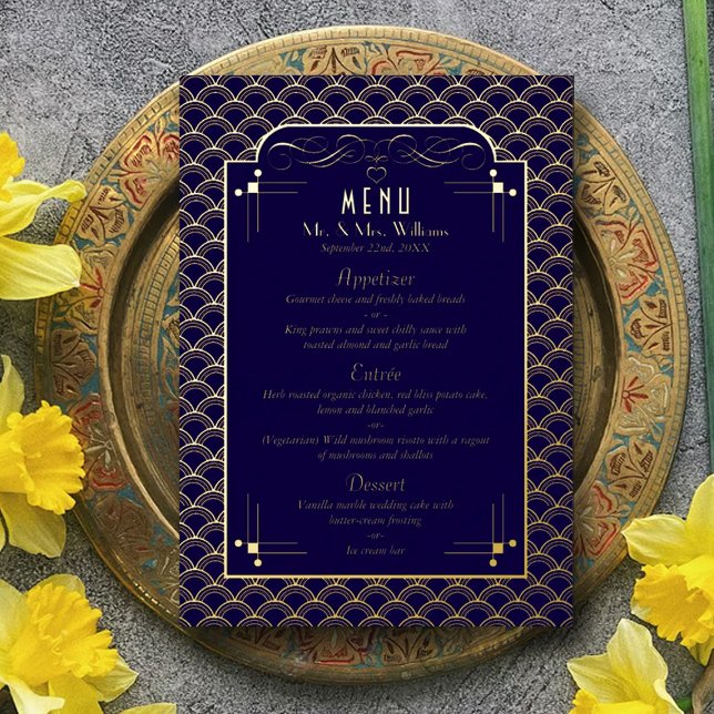 Vintage 1920's Art Deco Gatsby Wedding Menu (Creator Uploaded)