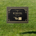 Vintage 1920's Art Deco Gatsby Wedding Sign<br><div class="desc">Celebrate in style with this trendy vintage style wedding this way sign. This design is perfect for anyone planning a 1920's Gatsby Art Deco themed party and the template wording is very easy to personalise. Matching items can be found in the collection.</div>