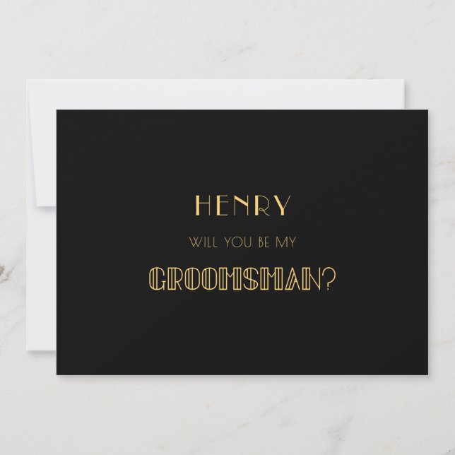 Vintage 1920s art deco groomsman proposal card (Front)