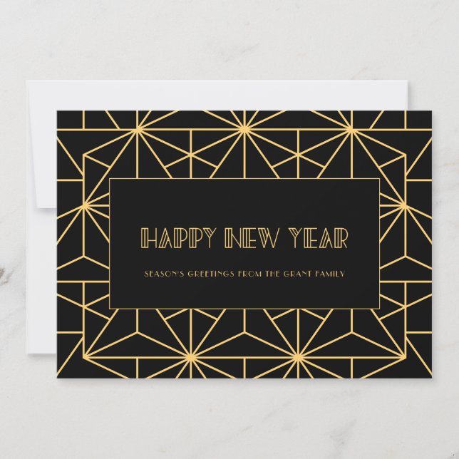 Vintage 1920s art deco Happy New Year Card (Front)
