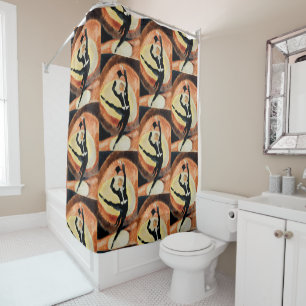 Vintage 1920s Art Deco Male Dancer Top Hat Shower Curtain