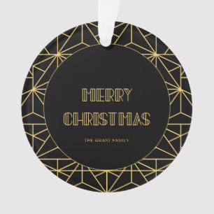 Vintage 1920s Art Deco Merry Christmas Ornament