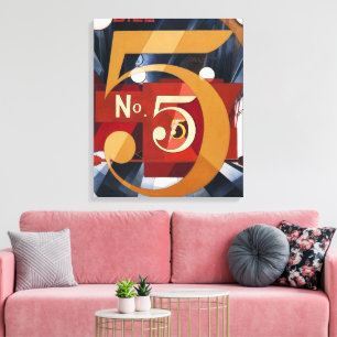 Vintage 1920s Art Deco Number 5 Abstract Print