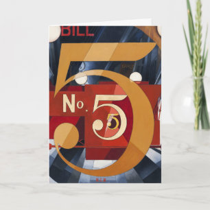 Vintage 1920s Art Deco Number 5 Abstract Print Holiday Card
