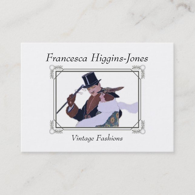 Vintage 1920's Fashions Business Cards (Front)