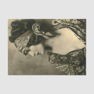 Vintage 1920s Flapper Girl in Headband Portrait T Tissue Paper