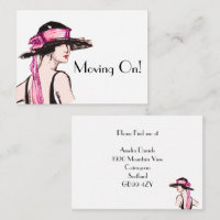 Vintage 1920's Flapper Girl Moving On Card
