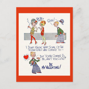 Vintage 1920s Flapper Valentine Postcard