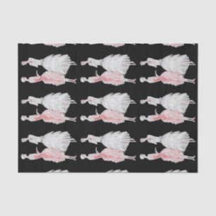 Vintage 1920s Flappers in Pink and White on Black Tissue Paper