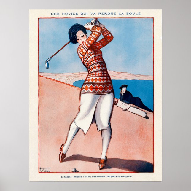 Vintage 1920's French Golf Print (Front)